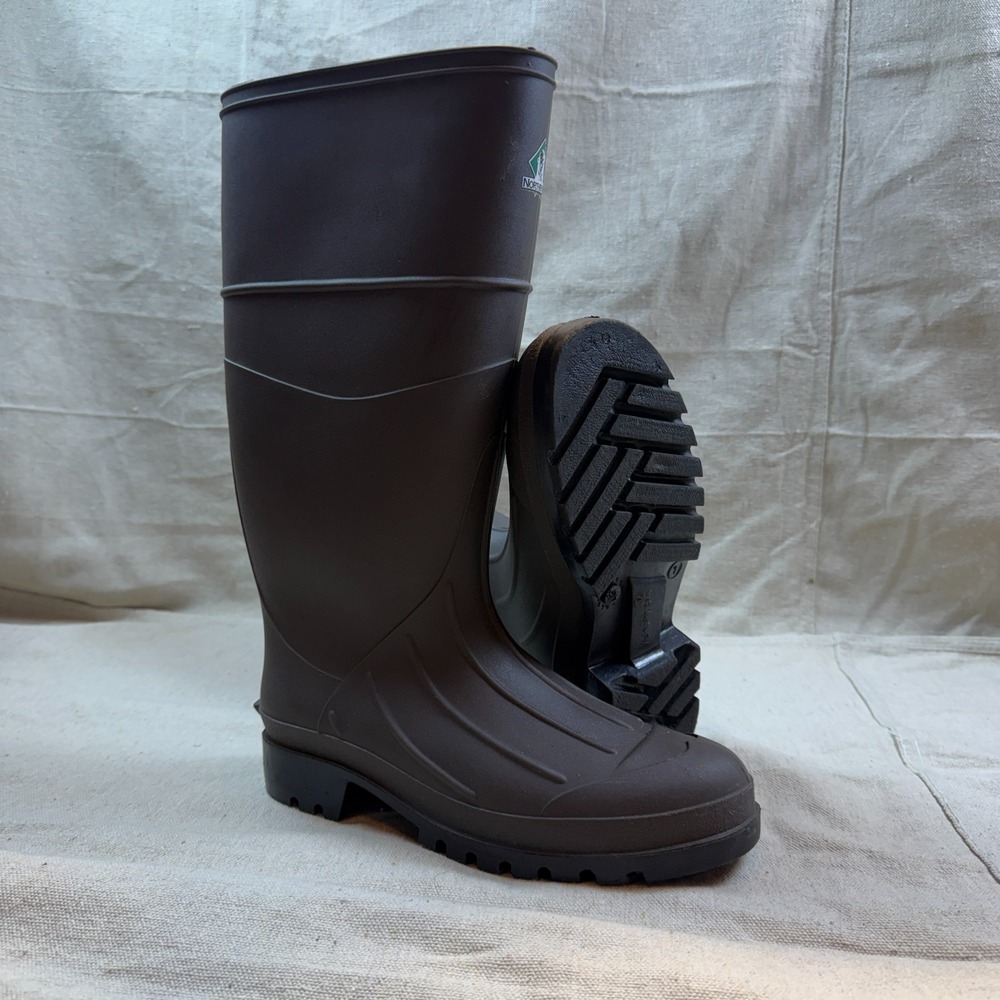 Northerner Rubber Rain Boots Brown Mens 7 Womens 9 Vintage 1997 Made in USA